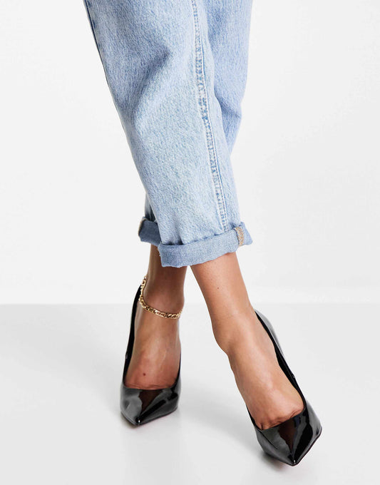 ASOS DESIGN Wide Fit Passion stiletto court shoes in black