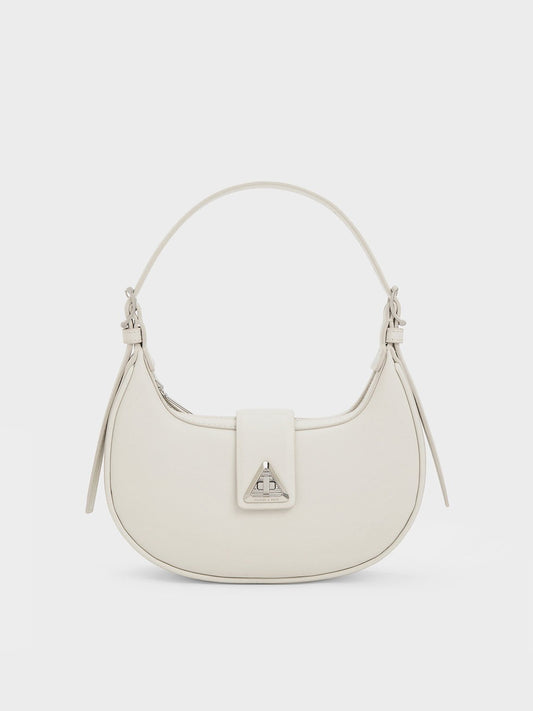 Trice Metallic Accent Belted Shoulder Bag
- Chalk