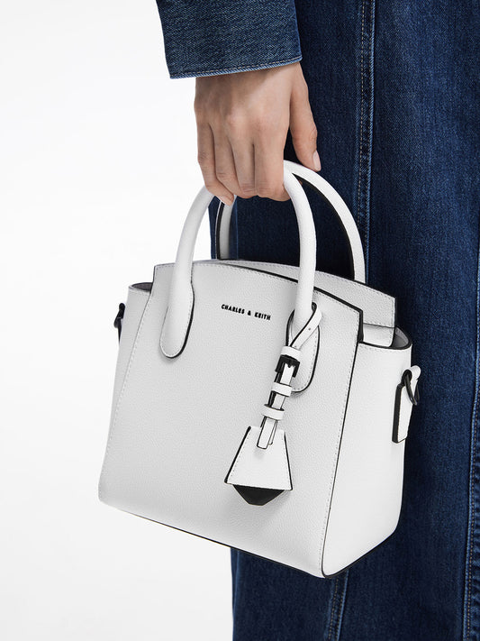 Harper Structured Top Handle Bag
- White