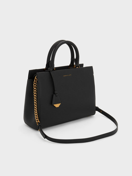 Mirabelle Structured Top Handle bag
- Black