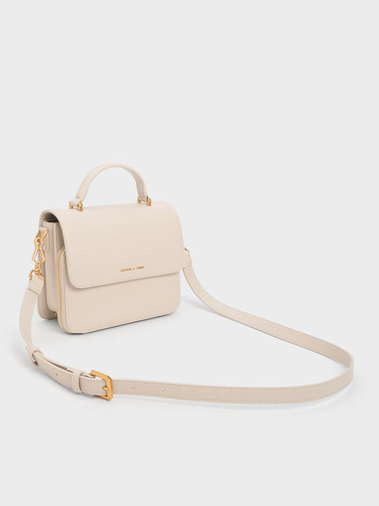 Octavia Front Flap Top Handle Bag
- Ivory