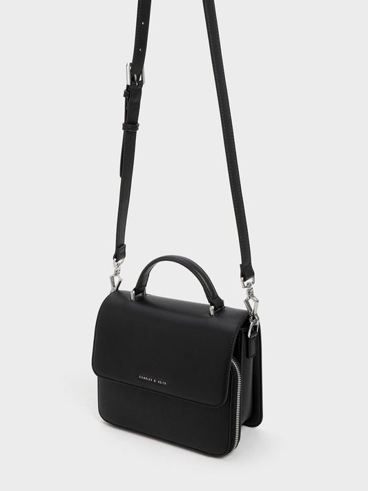 Octavia Front Flap Top Handle Bag
- Noir