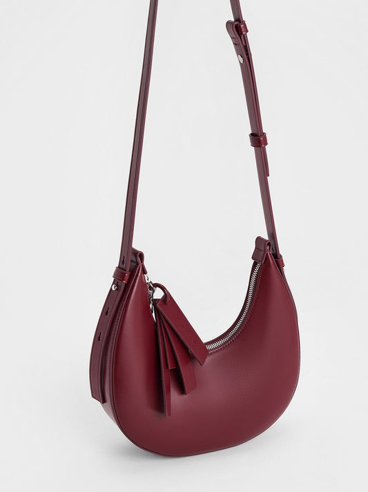 Carey Crescent Hobo Bag
- Burgundy