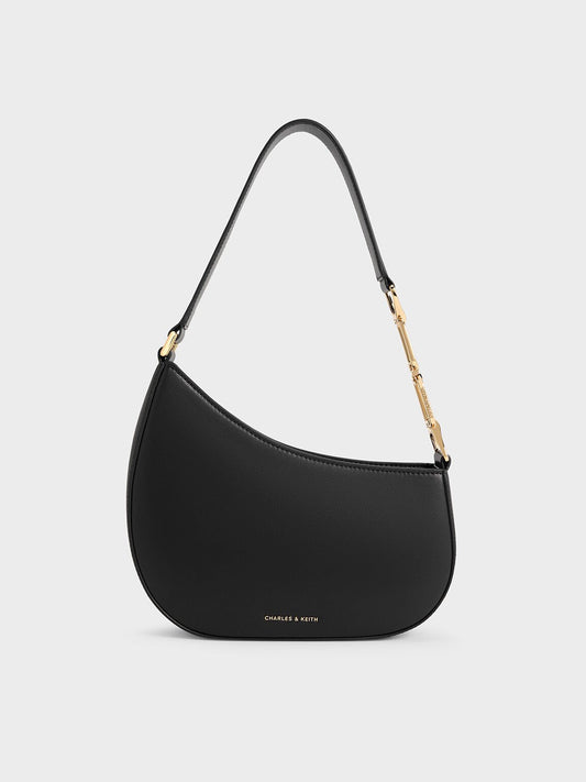 Agatha Chain-Accent Shoulder Bag
- Black