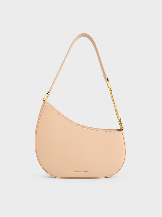 Agatha Chain-Accent Shoulder Bag
- Beige