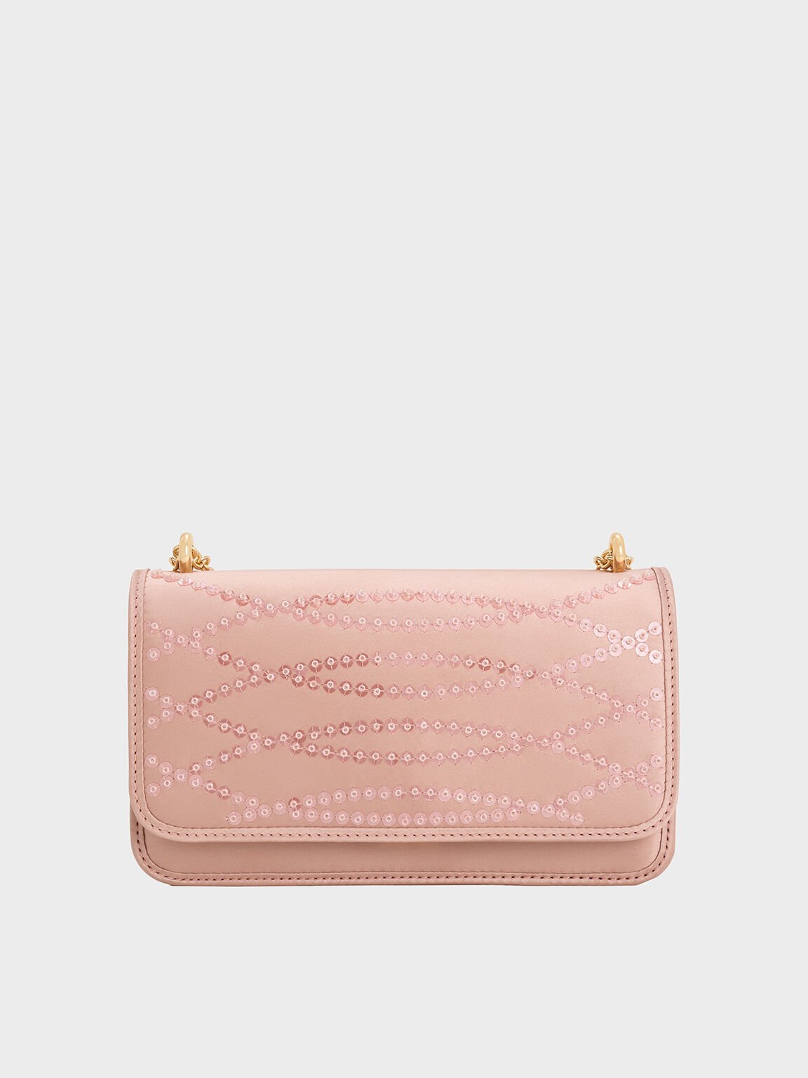 Satin Sequinned Chain-Handle Mini Bag
- Ballerina Pink