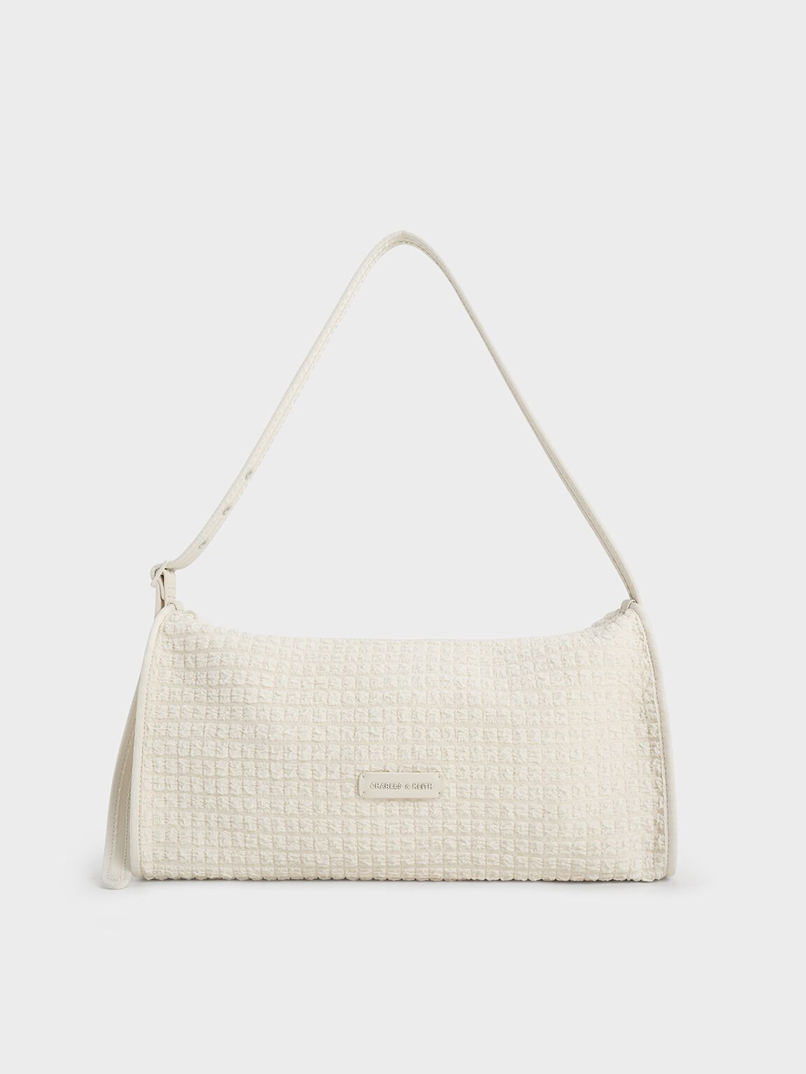 Textured Elongated Shoulder Bag
- Frosted White