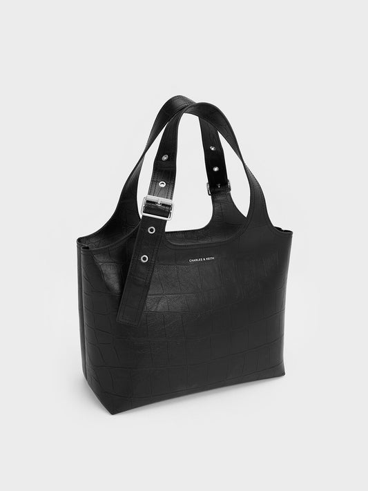 Liv Croc-Effect Tote Bag
- Noir