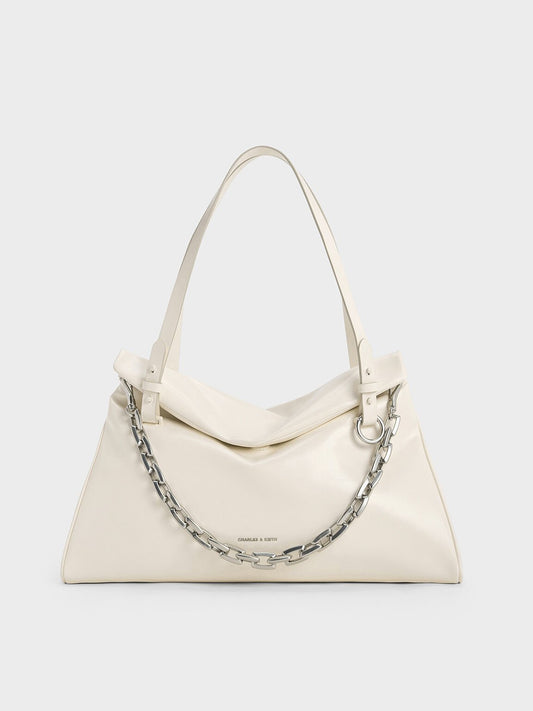 Andromeda Chunky-Chain Trapeze Tote Bag
- Cream