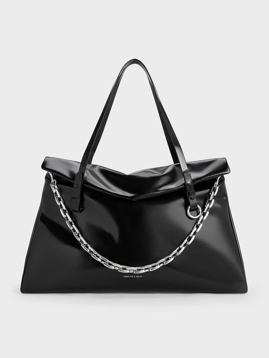 Andromeda Chunky-Chain Trapeze XL Tote Bag
- Noir