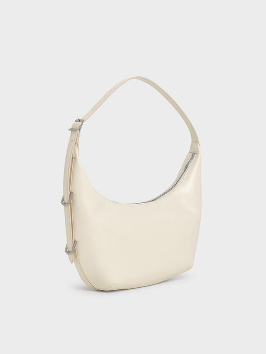 Bryna Curved Hobo Bag
- Cream