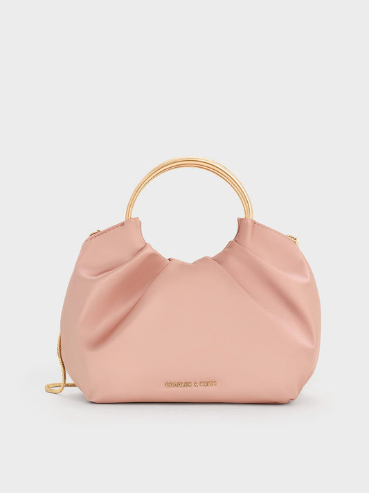 Satin Ruched Ring-Handle Bag
- Ballerina Pink