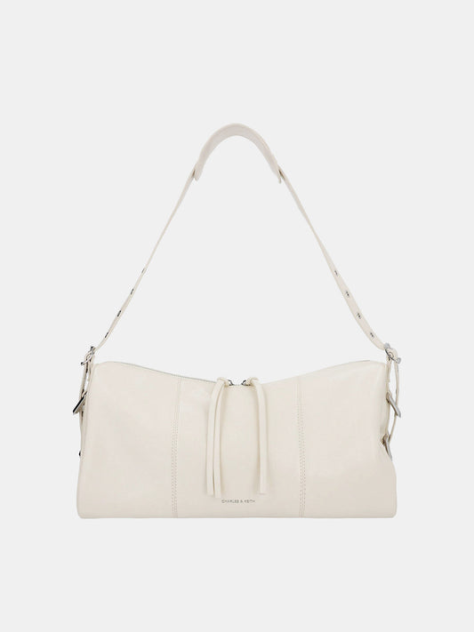 Bryna Panelled Grommet-Strap Crossbody Bag
- Cream