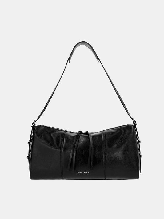 Bryna Panelled Grommet-Strap Crossbody Bag
- Noir