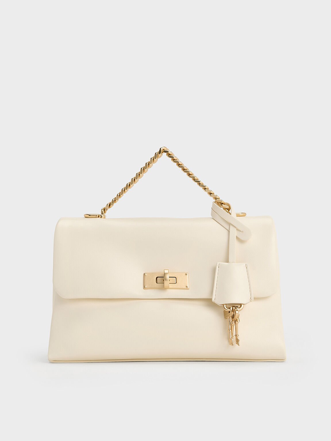 Kerry Chain-Handle Crossbody Bag
- Cream