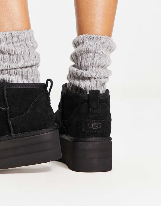 UGG Classic ultra mini platform boots in black
