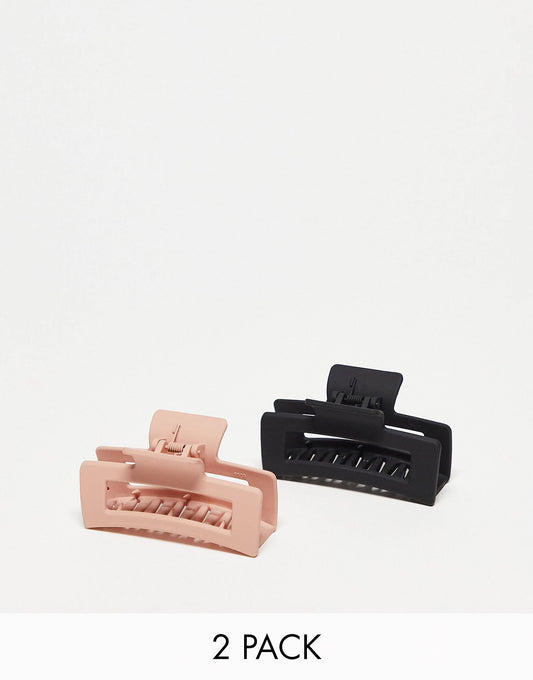 Revolution Hair Rectangle Matte Clip 2 Pack