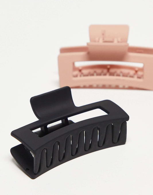 Revolution Hair Rectangle Matte Clip 2 Pack
