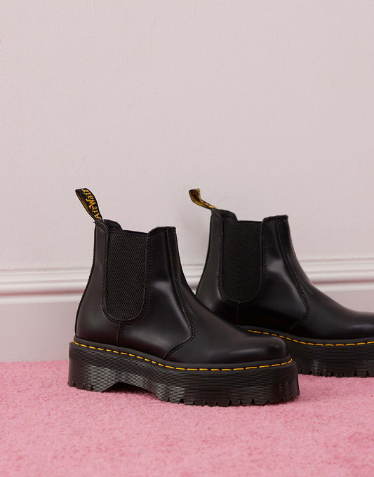 Dr Martens unisex 2976 Quad chelsea boots in black polished smooth leather