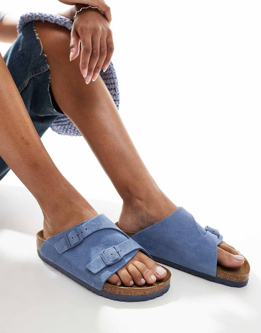 Birkenstock Zurich sandals in blue suede