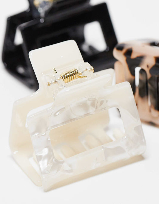 ASOS DESIGN pack of 3 mini hair claws in multi