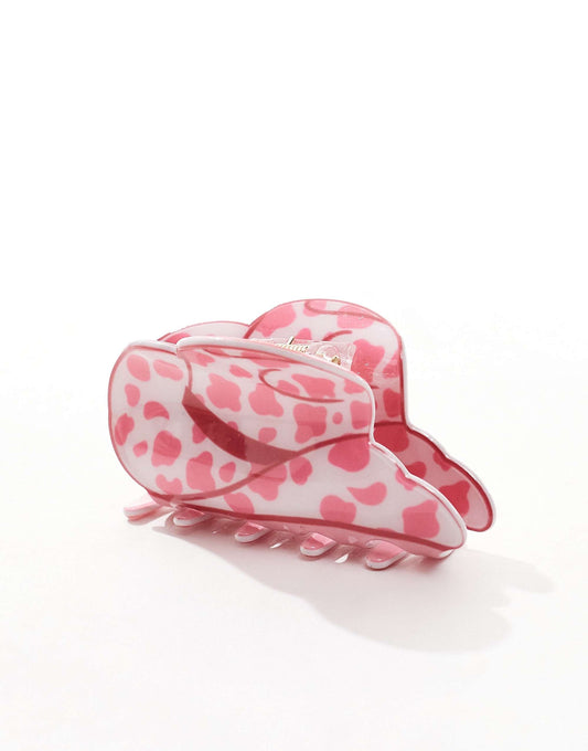 Easilocks X ASOS Exclusive Cowboy Hat Claw Clip - Pink & White