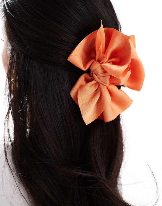 Easilocks X ASOS Exclusive Bow Hair Claw - Orange