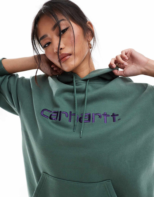 هودي بشعار Script من Carhartt WIP باللون الأخضر