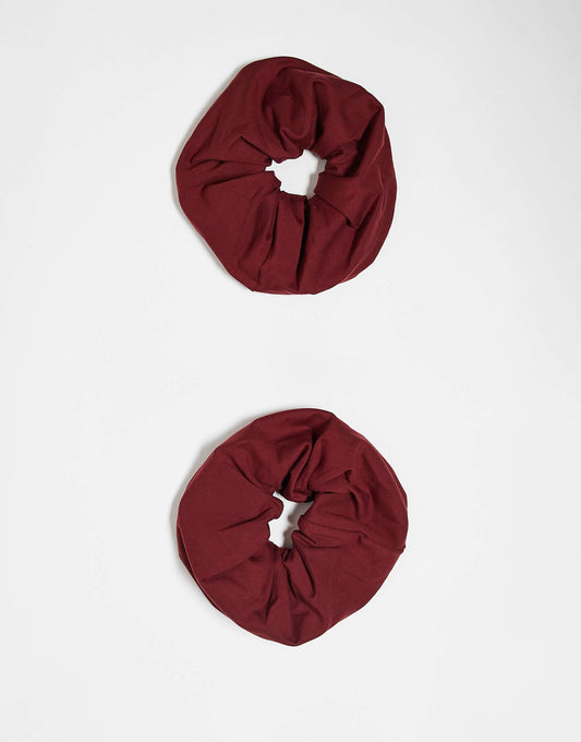 4505 soft touch yoga hair scrunchie 2 pack in burgundy