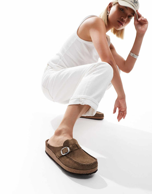 Birkenstock Buckley mules in taupe