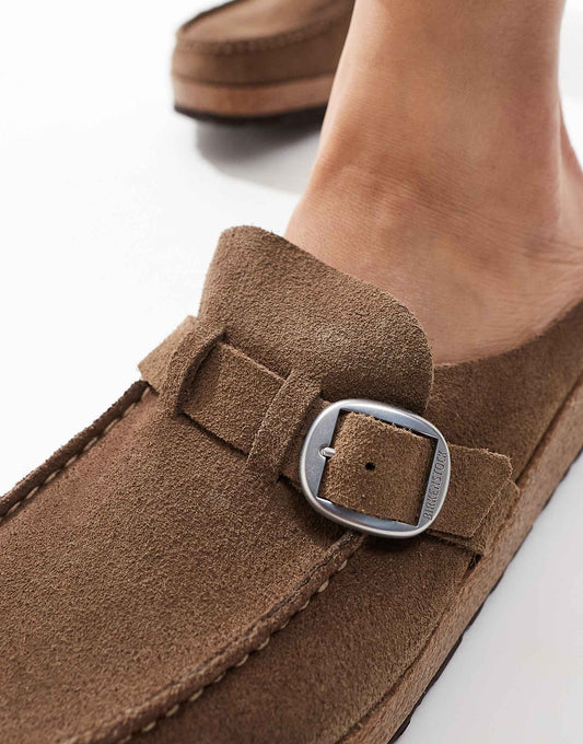 Birkenstock Buckley mules in taupe