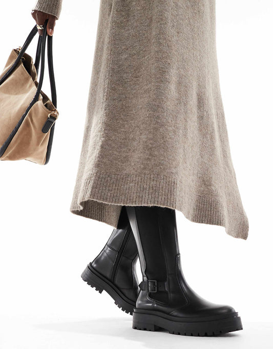 Barbour International Alicia tall chelsea boot in black