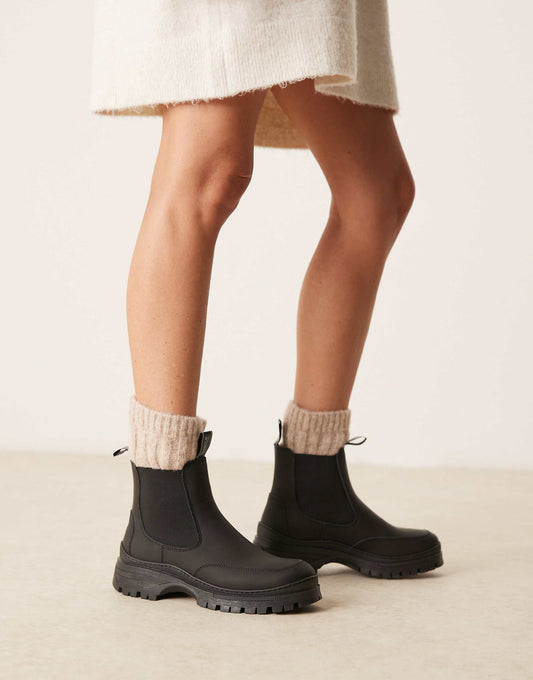 Barbour International Morgan leather rubber ankle boots in black
