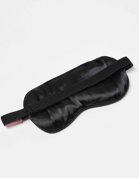 Kitsch Lavender Weighted Satin Eye Mask - Black