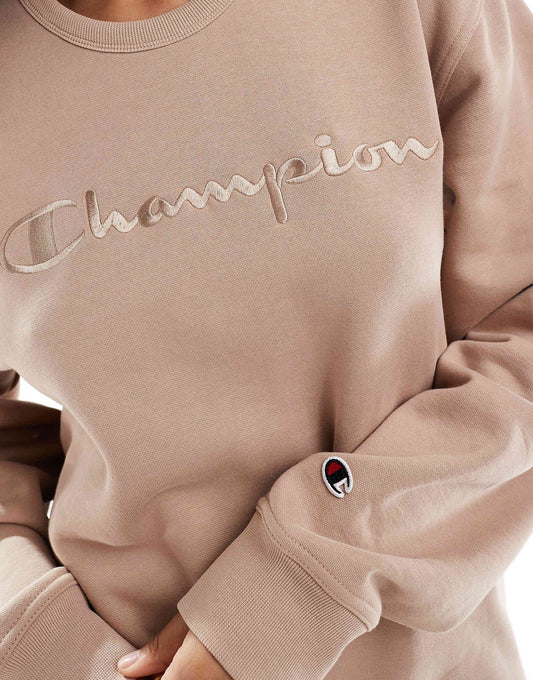 سويت شيرت للجنسين بشعار مركزي متناغم من Champion Legacy باللون البني