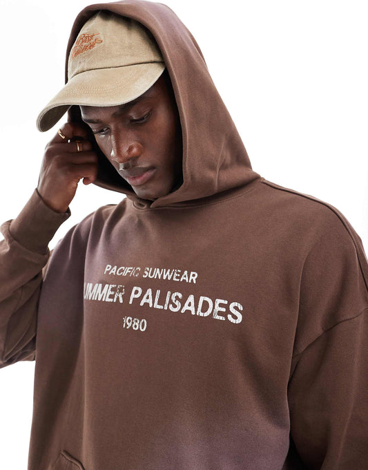 هودي بشعار Palisades من Pacsun باللون البني