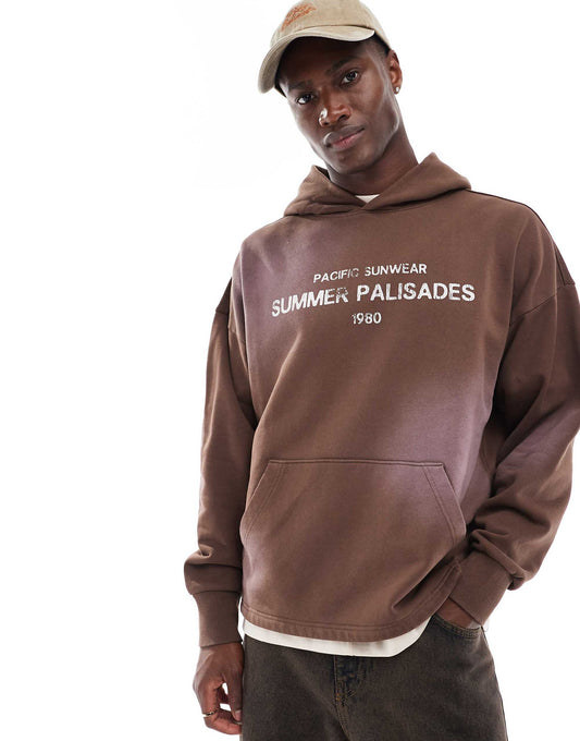 هودي بشعار Palisades من Pacsun باللون البني