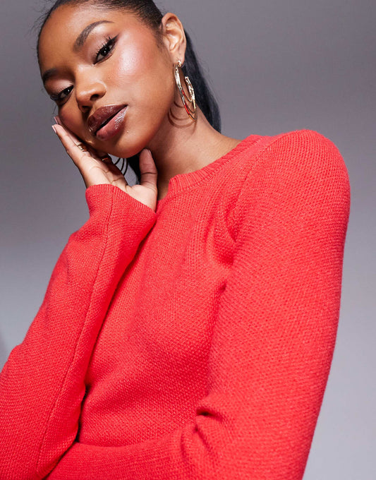 Kaiia exclusive knitted bodycon midaxi jumper dress in red