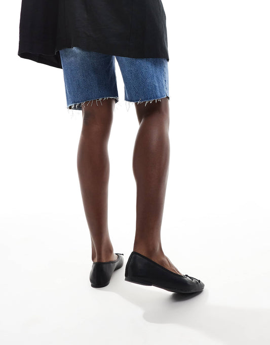 Cotton On smooth black classic ballet pumps
