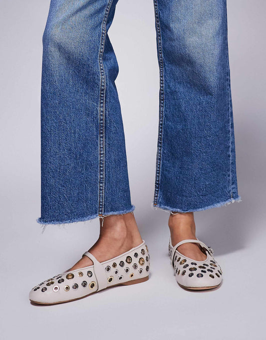 Steve Madden Rejoice-S eyelet ballet flats in cream