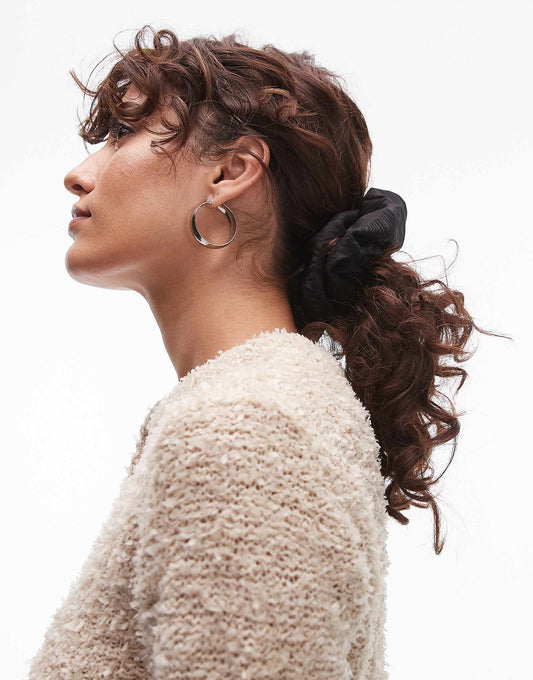 & Other Stories moire scrunchie in black