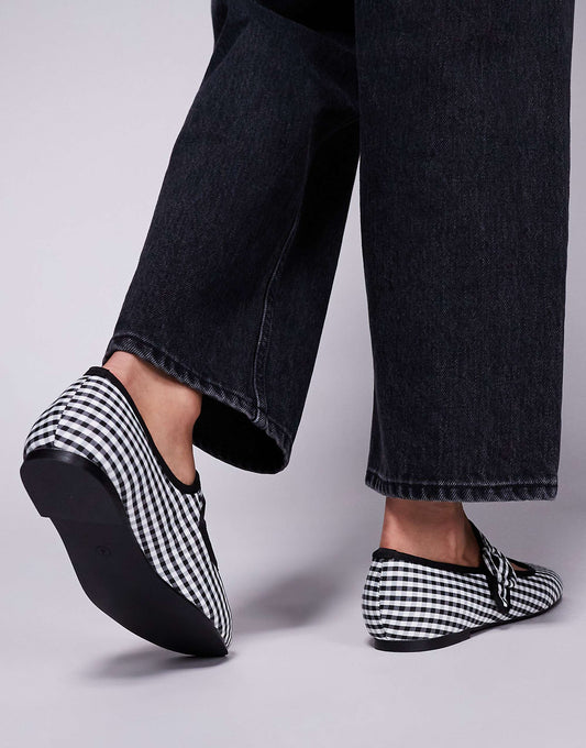Public Desire Griffin mary jane ballet flats in gingham