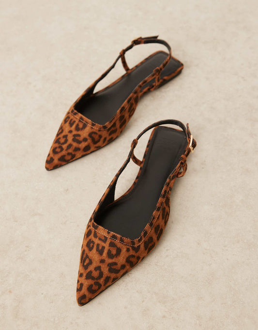 ASOS DESIGN Lorraine slingback ballet in leopard  suedette
