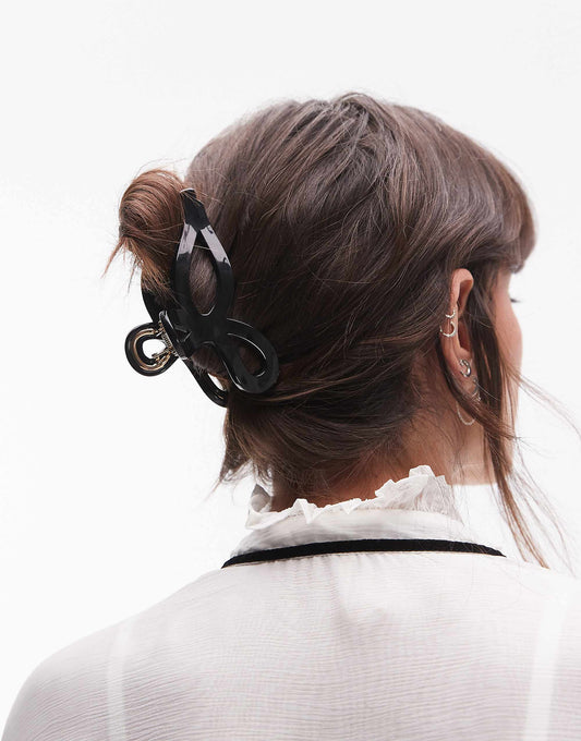 & Other Stories bow hair claw clip in black