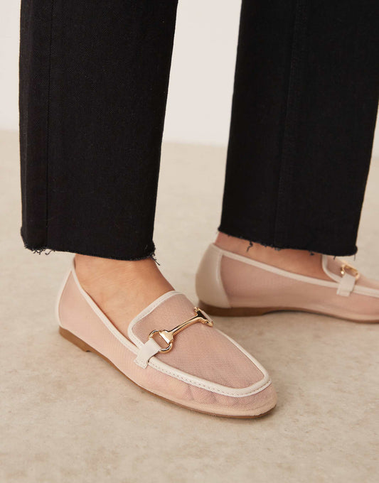 RAID Graice snaffle loafers in beige mesh
