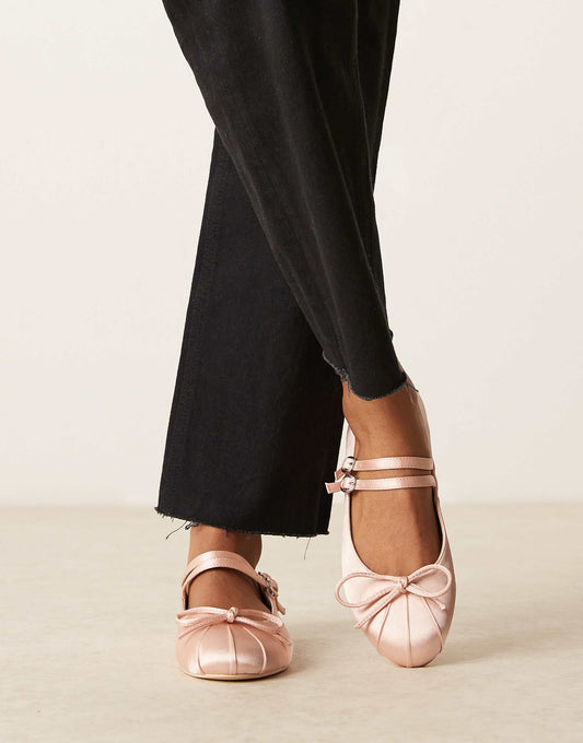 RAID Idol mary jane ballet flats in blush satin