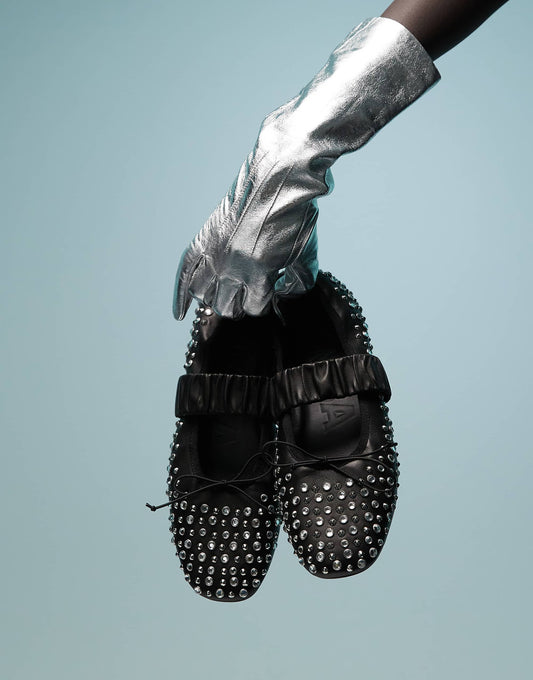 BIMBA Y LOLA studded ballet pumps in black