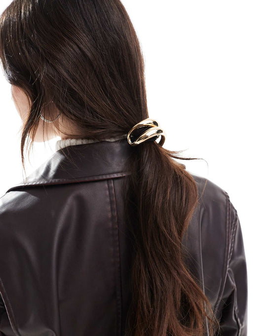ASOS DESIGN bubble hair cuff in gold tone