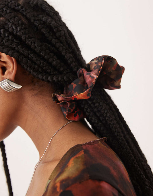 Isabelle Pennington-Edmead scrunchie in tiger shell print