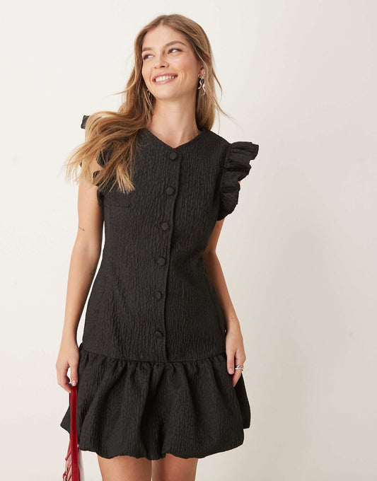 Ghospell jacquard mini dress in black
